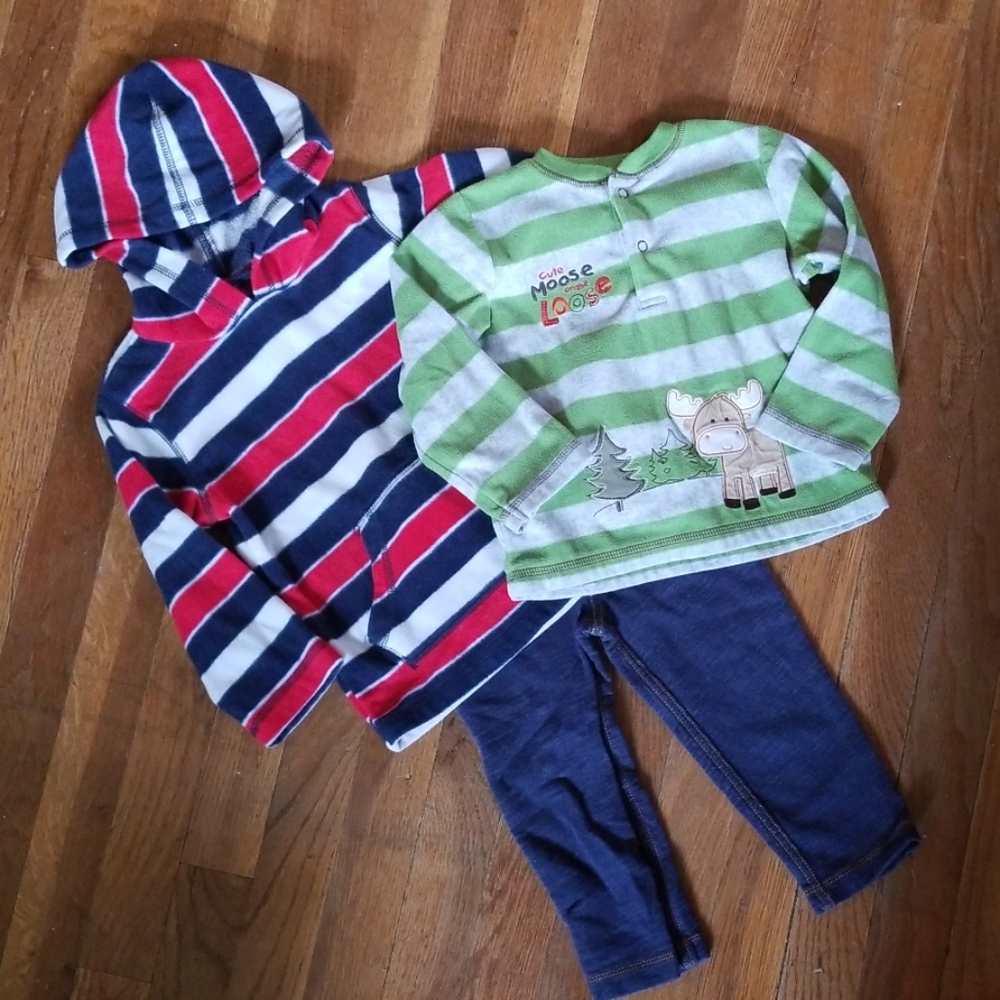 Boys fleece like long sleeve shirts & pants - 24 m